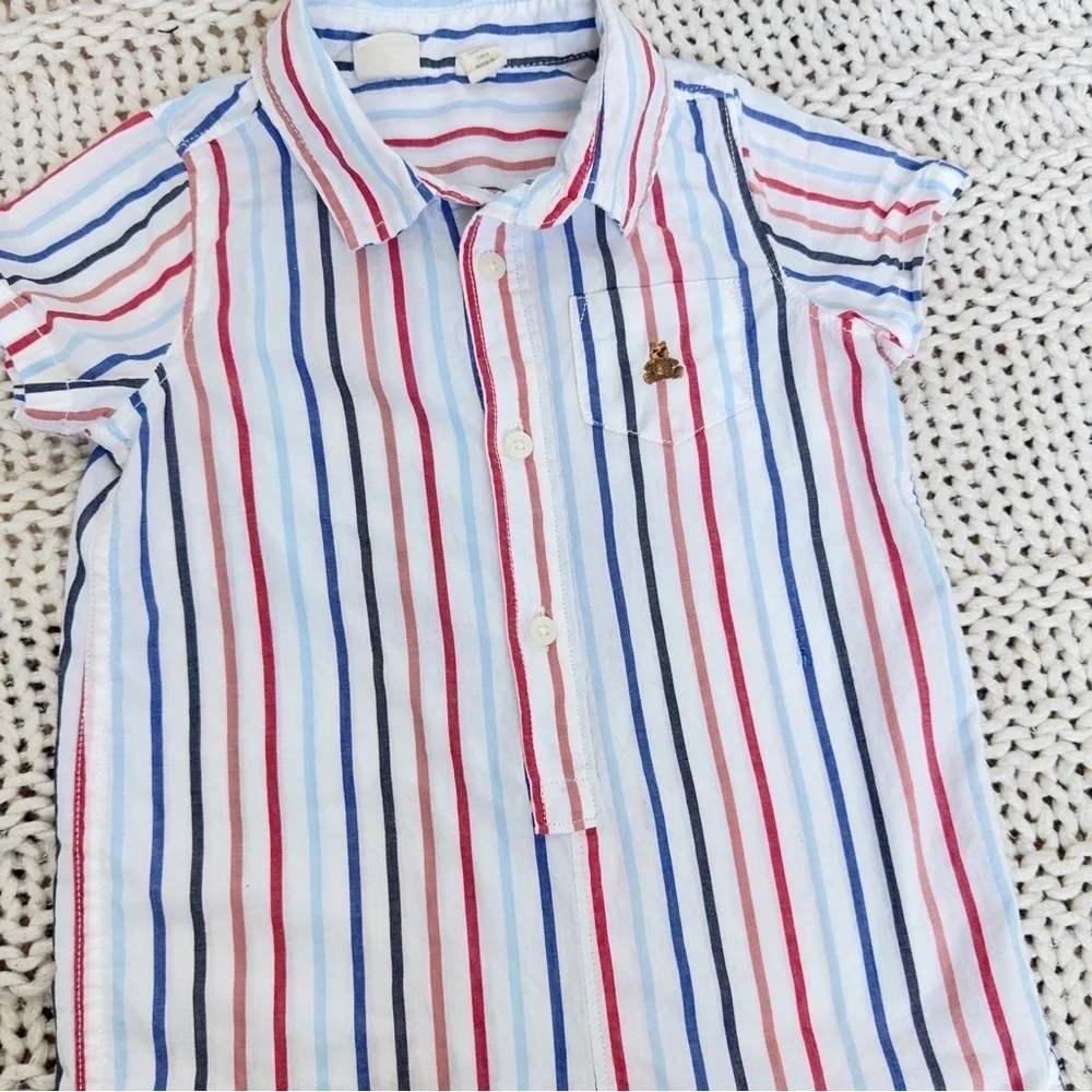 Baby Gap Striped Romper with Logo 18-24 Months